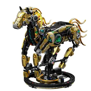 Mechanical Horse Building Blocks, Creative Technical MOC Kit, Assembly Bricks, Educational Toy Gift for Adults & Kids, Assembling