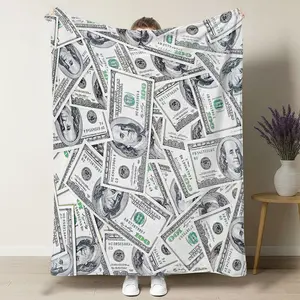 Money Blanket 100 Dollar Bills Pattern Print Throw Blanket for Couch, Gifts for Women Kids Girls Men Birthday for Dad Mom Husband Wife Teens Wealth Bed Decor Blankets, Birthday gift for Grandpa, Home Decor