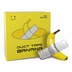 Arvivo Duct Tape Banana, Handmade Banana Wall Sculpture, Fruit Sculpture Wall Decor, Resin Wall Hanging Decoration for Living Room Dining Room Bedroom Kitchen Office Home Gift for Men Women