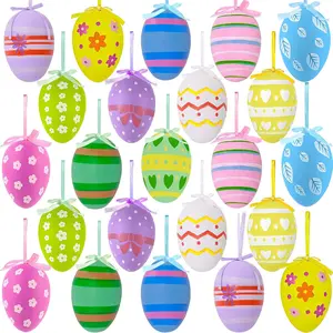 24 count Easter  Eggs Colorful Easter Decorations Tree Ornaments Spring Party Favors Supplies  Decor