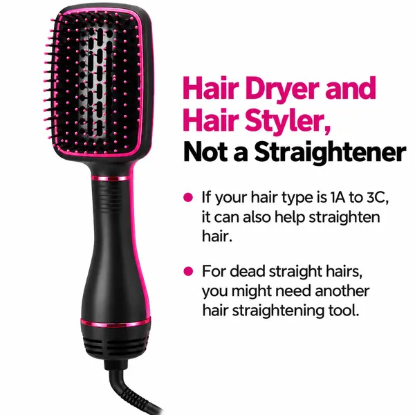 2-in-1 Hot Air Comb Brush – Electric Hair Drying and Styling Tool with Built-In Airflow for Convenient Daily Hair Care
