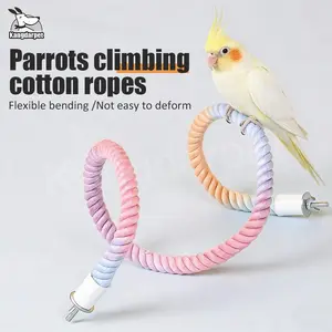 Parrot Colorful Climbing Rope, Gradient Hanging Rope Toy, Birdcage Decor Play Exercise
