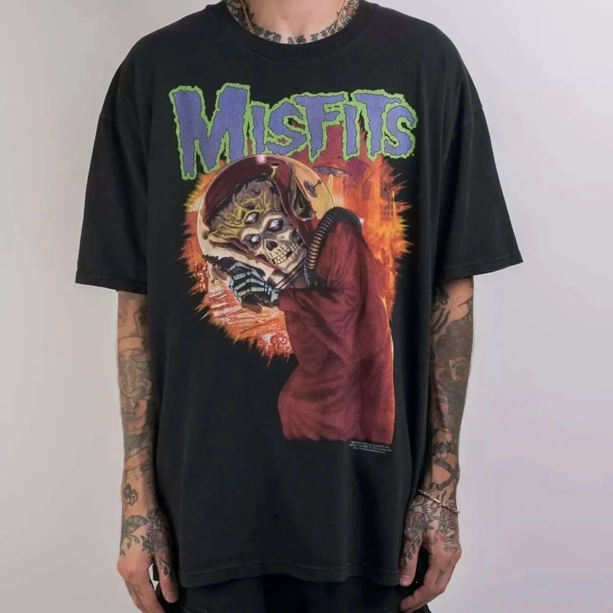 1998 Misfits Mars Attack T-shirt Basic Black Graphic Unisex Tshirt Reprint S-5XL 3
