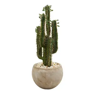 2.5’ Cactus Artificial Plant in Bowl Planter