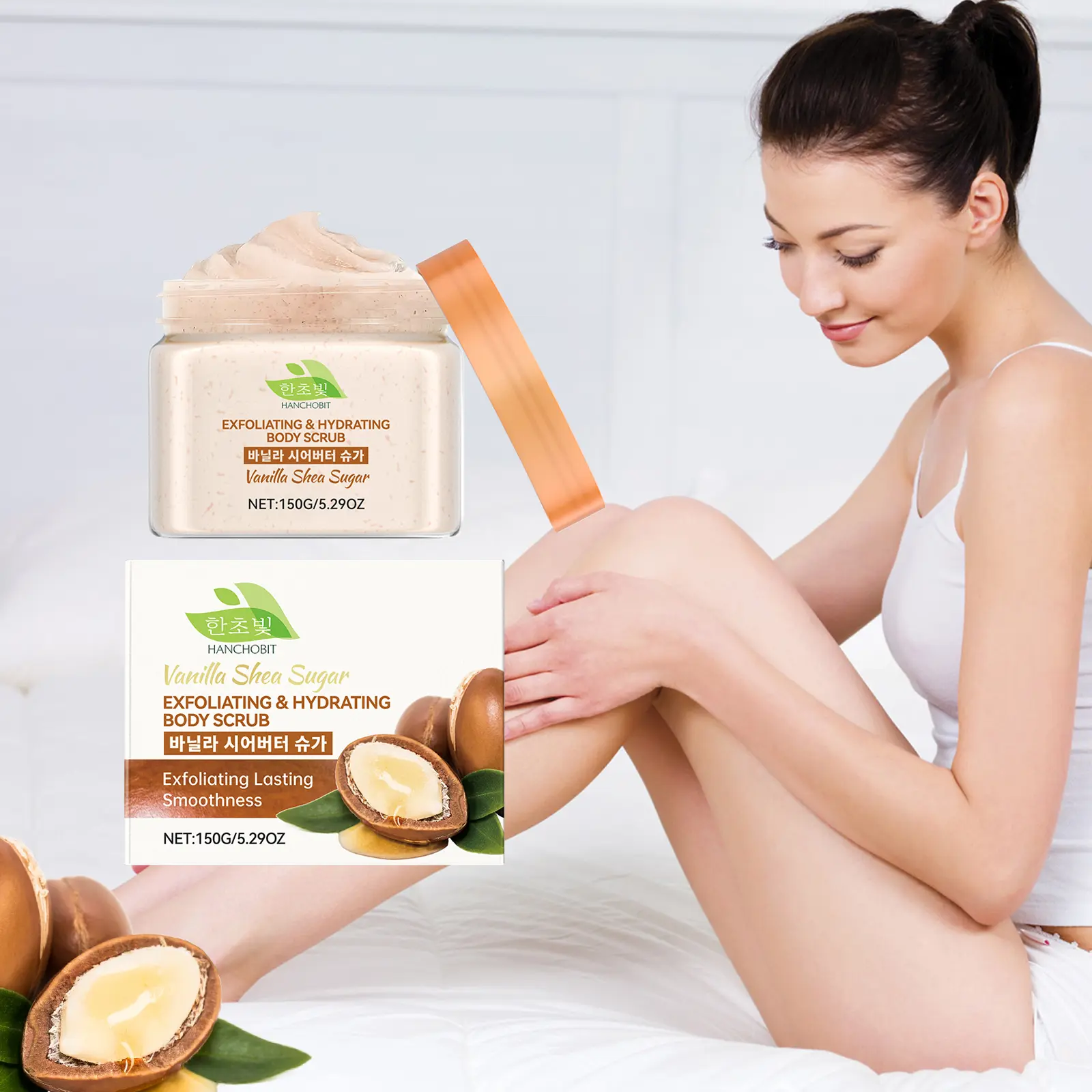 BODY BUFF : Premium Body Scrub Brightening Scrub for Hyperpigmentation, Exfoliation, pH balancing and  body odor, with Vanilla Shea Sugar