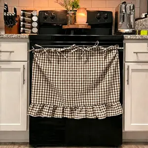 Handmade Oven Apron, Heat Resistant Kitchen Decor, Ribbon Tie Top Design, Protects Countertops, Farmhouse Style, Ideal for Ovens & Appliances