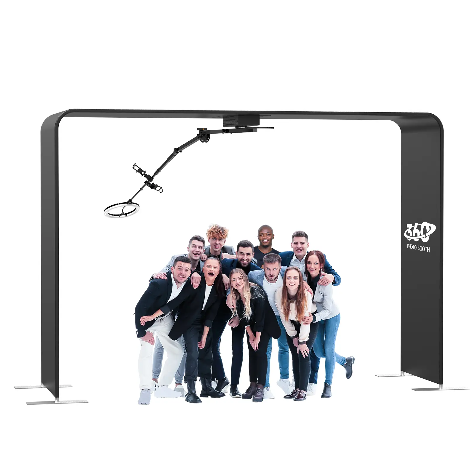 OHYEAHSPIN Sky Overhead 360 Photo Booth for Parties,Festivals and Weddings with Software APP Remote Control Rotating 360-Degree Full Body Spin with Ambient Light and Stand Accessories (Booth+Arm)