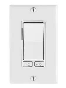 LED Dimmer Light Switch 120V Single Pole/3-Way Wall Switch, Decorator Rocker with Adjustable Brightness, White Wall Plate Included