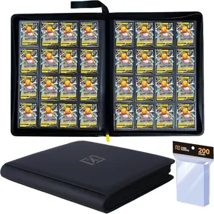 Card Binder - Comes with 200 Card Sleeves| Compatible with TCG, Sports, MTG & More - Ringless Trading Card Binder| 1000 Pockets| TCG Binder