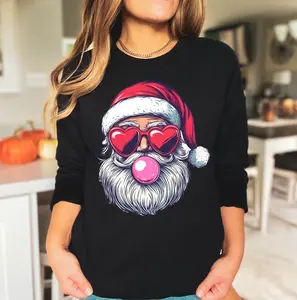 Santa Bubble Gum Sweatshirt, Christmas Crewneck Jumper, Holiday Pullover, Festive Xmas Sweater, Winter Apparel, Unisex Clothing Classic Cotton