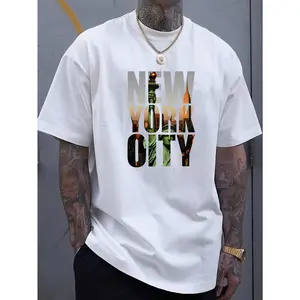 100% Cotton Men's Casual NYC Graphic T-Shirt - New York City Print, Short Sleeve, Crew Neck, Summer Style,  Machine Washable, Casual Attire