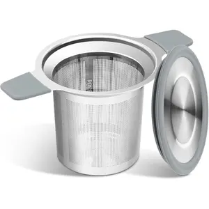 Tea Infuser Strainers Classic Stainless Steel Loose Leaf Tea Stepper with Heat Proof Double Handles Extra Fine Mesh Ball Infusers Diffuser Holder Filter for Mugs