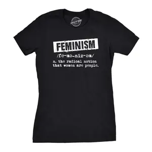 Womens Feminist Definition Cool Empowerment T-shirt for Ladies Funny Womens T Shirts Cute Vintage Fashion Casual Ladies T-Shirt Gift Funny Political Top Women's Novelty Tees Black