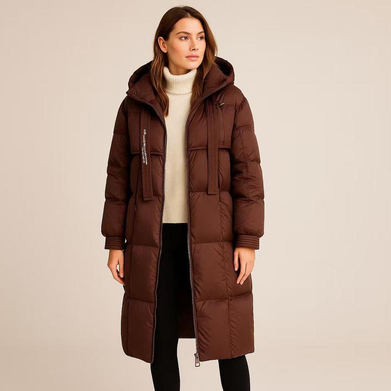 Puffer Jacket for Women - Thickened Hooded Cotton Padded Coat, Long Loose Fit, Warm & Versatile