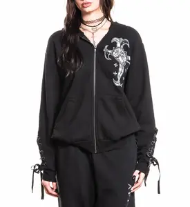 Affliction Women's Zip Hoodie Stunt Double