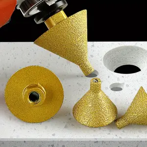 Lixada Drill bit Diamond Beveling Chamfer Bit M10 Thread Diamond Countersink Drill Bit Hole Opener for Existing Holes Enlarging Shaping Trimming in Tile Marble Quartz Stone Granite Ceramic Tool Accessories