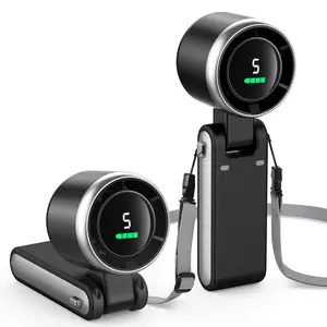 Portable Turbo Fan, 5 Speeds, 180 Foldable, Black, USB-C Rechargeable, Personal Cooling Fan for Travel, Outdoor