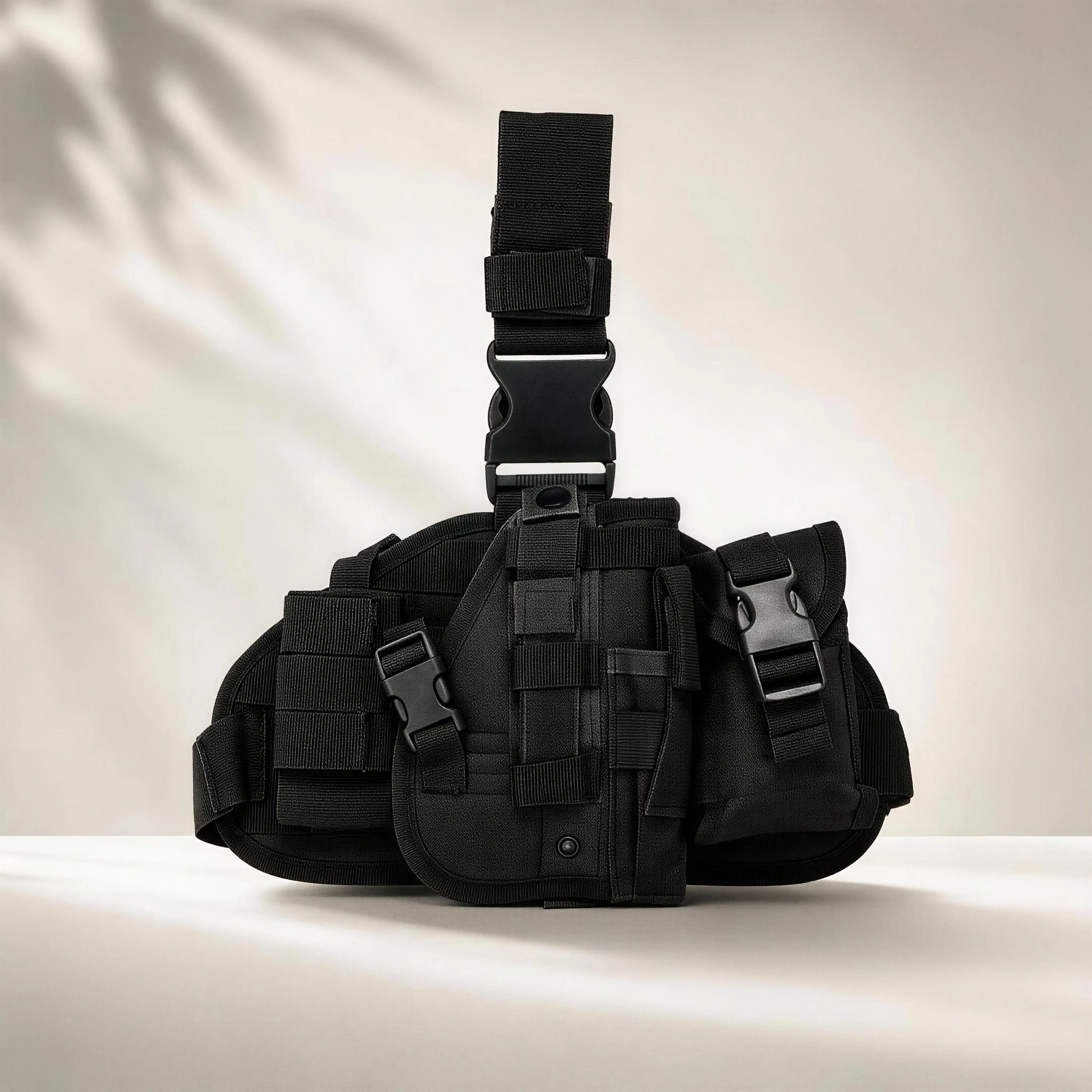Tactical Drop Leg Holster for Men - Right-Hand Waterproof Oxford Thigh Rig with Magazine Pouch for Survival Tools, Discreet Under-layering, Edc, Dual-Tone Utility, Field Ops, Integrated Right-Thigh Holster, Intuitive Retrieval, Lightning-Fast Draw, Mobili