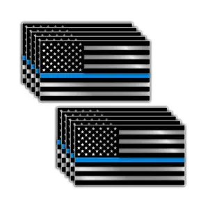 Thin Blue Line Stickers 10-Pack I Support Law Enforcement Decals for Cars Trucks Laptops 3M Vinyl Waterproof TR2 Truvis Ink