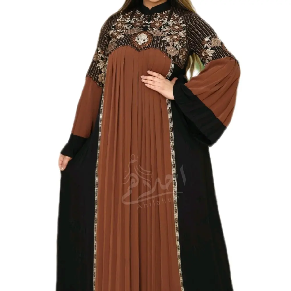 Beautiful Abaya for All Our Muslim Ladies  Pleated Design with Embroidered Edges