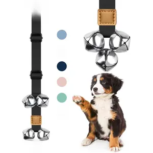 Dog Doorbells Adjustable Potty Training Bells Upgraded for Training Your Puppy The Easy Way Premium Quality Housetraining Hanging Bell-5 Extra Large Loud 1.5 DoorBells Nylon Material Double-Sided Tape Easy to Use