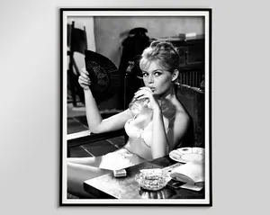 Brigitte Bardot Bikini Poster, Black and White, Vintage Photo, Brigitte Bardot Print