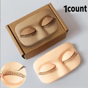 Silicone Lash Extension Mannequin Head, 1 Count Removable Realistic Eyelids with Eyelash Mannequin, for Lash Practice Makeup Eyelash Extensions