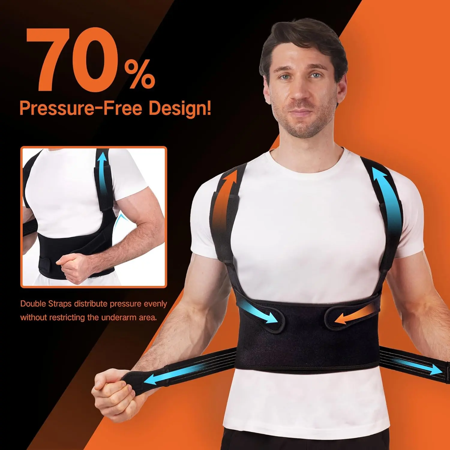 Adjustable Posture Corrector Strap, Posture Straightener for Men & Women, Back Support Belt, Comfortable Design for Daily Use