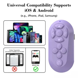 ZOZVO Bluetooth Remote Control, suitable for TikTok, Instagram, YouTube, video scrolling, continuous liking, Kindle app page turning, e-book page turning, adjustable focus for selfies, Android, iOS, a universal gift for both men and women
