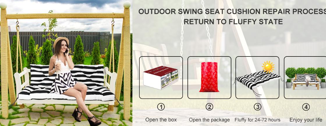 2025 Upgrade Hollywood Swing Cushion Waterproof Thick 5" Outdoor Swing Cushion with Backrest 60"X40" 2-3 Seater Bench Replacement Cushion for Outdoor Furniture Porch Patio Garden