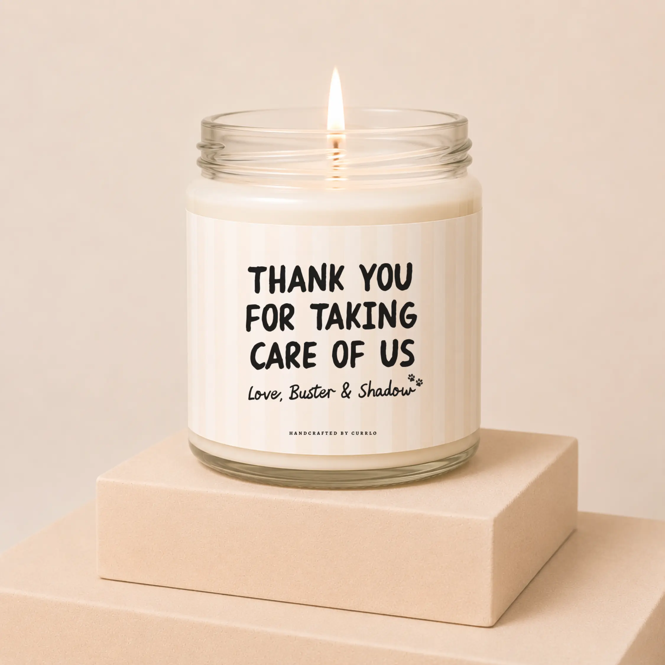 Personalized Dog Sitter Thank You Candle, Pet Sitter Gift, Vet Thank You Gift, Dog Walker Gift, Gift from Dog, Custom Pet Gift, Groomer Gift