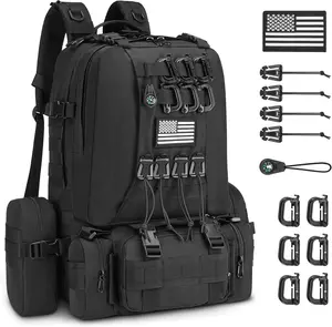 【New Store Offer】CVLIFE 60L Tactical Backpack for Men Women Large Rucksack With D-Ring Molle Clips Compass Accessories 3 Day Bug Out Survival Molle Bag Hiking Camping Gym Daypack Backpacks