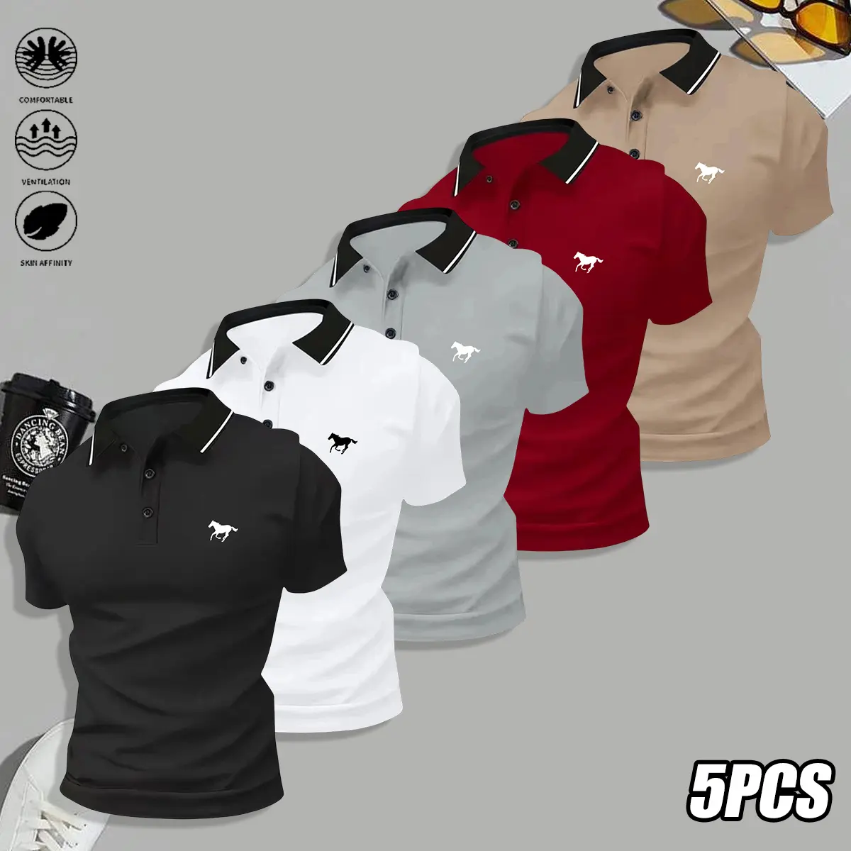 Black + White + Gray + Red + Khaki