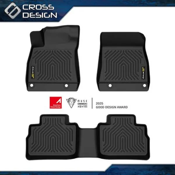 CROSSDESIGN TPE 3D Molded All-Seasons Car Floor Mats - Buckle-Fixed, Deep-Groove, Quick-Drain with Dry Accelerator Zone, Precise-Fit for 2020-2024 Nissan Sentra, Automotive Interior Accessories, Slush‑Shedding 3D