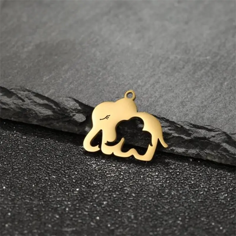 5pcs/lot Mini Stainless Steel Cute Elephant Pendant for Women Hollow Animal Jewelry Making DIY Necklace Bracelet Accessories