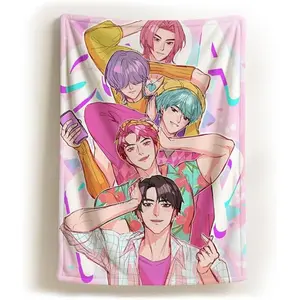 Korean Pop Demon Hunter Blanket – Huntrix Design Soft Fleece/Minky/Sherpa Throw, Cozy Anime Gamer Blanket, Unique Gift Huntrix Blanket & Gaming Fans, Couch and Bed Decor 60*80in (150*200cm)