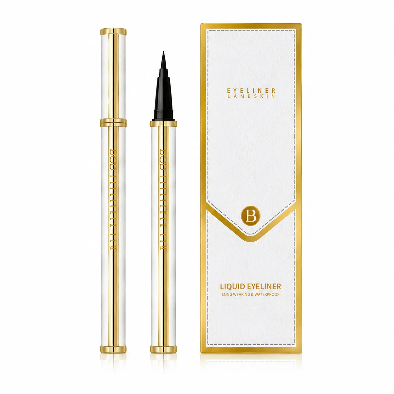 Waterproof Lambskin Eyeliner Pen - Flawless Metallic Pigment, Smooth Thick Cotton Tip, Smudge-Proof Long-Lasting Hold, Easy Apply Single Stroke Bold Defined Eyes, Ideal for Busy Beginners Daily Wear