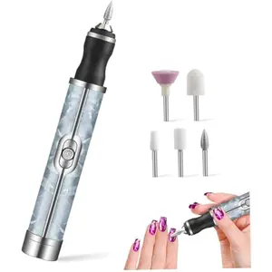 Electric Nail File with 5 Replaceable Head 20000rpm 4 Speeds 500mAh Micro USB Portable Low Noise Manicure Pedicure Polishing Grinding Peeling Nail Drill for Fingernail Toenail | Files