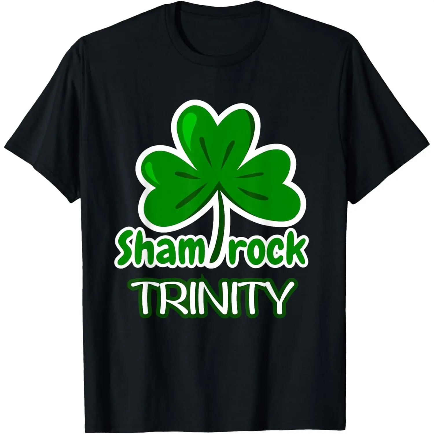 Women's Casual Cotton Short-Sleeve Round Neck (Crew Neck) Graphic T-Shirt - Shamrock Trinity Green Lucky Clover All Seasons St. Patrick's Day Top, Shortsleeve, Normal Type, Breathable Cotton, T-Shirt Top