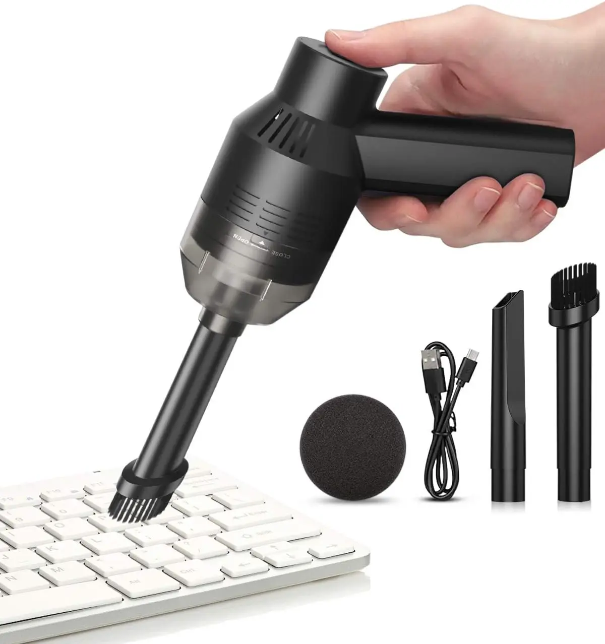 [Upgrade] Mini Vacuum Cordless Vacuum Keyboard Cleaner Mini Computer Vacuum Rechargeable Desk Vacuum for Cleaning Dust,Hair,Crumbs,Eraser Scrap,Laptop,Pet HouseSewing Machine