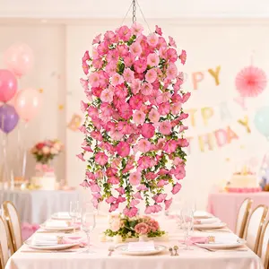 Outdoor Hanging Artificial Flowers, UV Resistant Plastic Fake Flowers, Artificial Flower Arrangements, Home Indoor Outdoor Decor, Artificial Flower Decoration, Valentine's Day, Wedding, Christmas, Artificial Flower Set