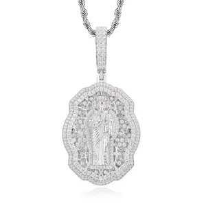 【#P828】Jesus Pendant UCCIYO 18k Gold-Plated Lab-Created Moissanite S925 Sterling Silver Moissanite Pendant Necklace For Women Men Hip Hop Jewelry Gift