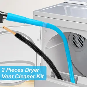 Dryer Vent Cleaner Kit Compatible with Most Vacuum Cleaner, Dryer Lint Brush and Vacuum Hose Attachment with Universal Connector, Quickly Lint Remover