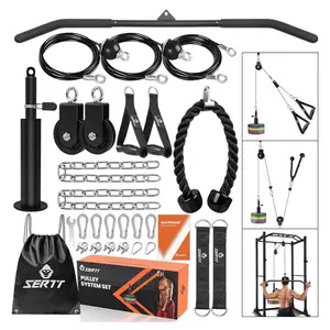 Home Gym Pulley System for Tricep Workout Lat Pulldown Biceps Curl Triceps Shoulders Back Forearm Weight Cable for Squat Rack Garage