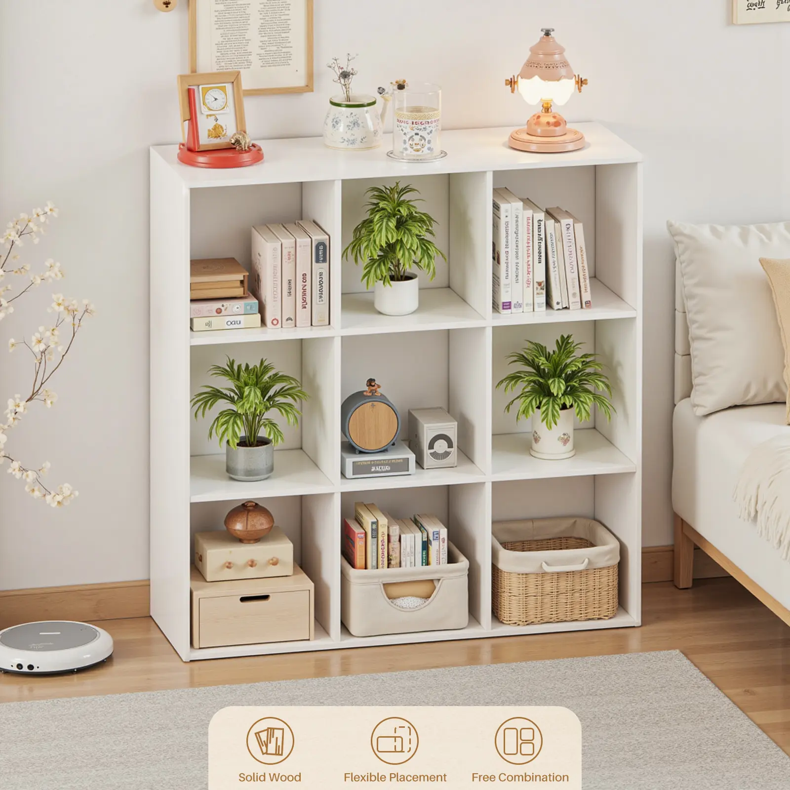 Cube Storage Organizer - Open Cube Bookshelf with 5 Removable Back Panels, Display Storage Bookcase for Living Room, Bedroom, Entrance Hall, Home Office
