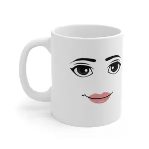 Roblox Woman Face Mug 11oz 15 oz Double Sided Ceramic Mug Gamer Roblox Face Mug Gamer Mug