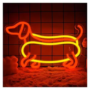 Sign Illuminated Dachshund Dog Neon Sign Light For Wall Decor Pet Shop Bedroom Party Dimmable Decor USB Power 38cm×22cm