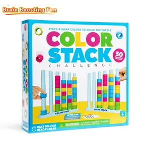 Color Stack Challenge  Viral Head to Head Color Matching Game | Fast Stack & Swap Puzzle Fun for Kids 8+ | 2 Player Family Game Night Favorite with 50 Challenge Cards & 80 Rings