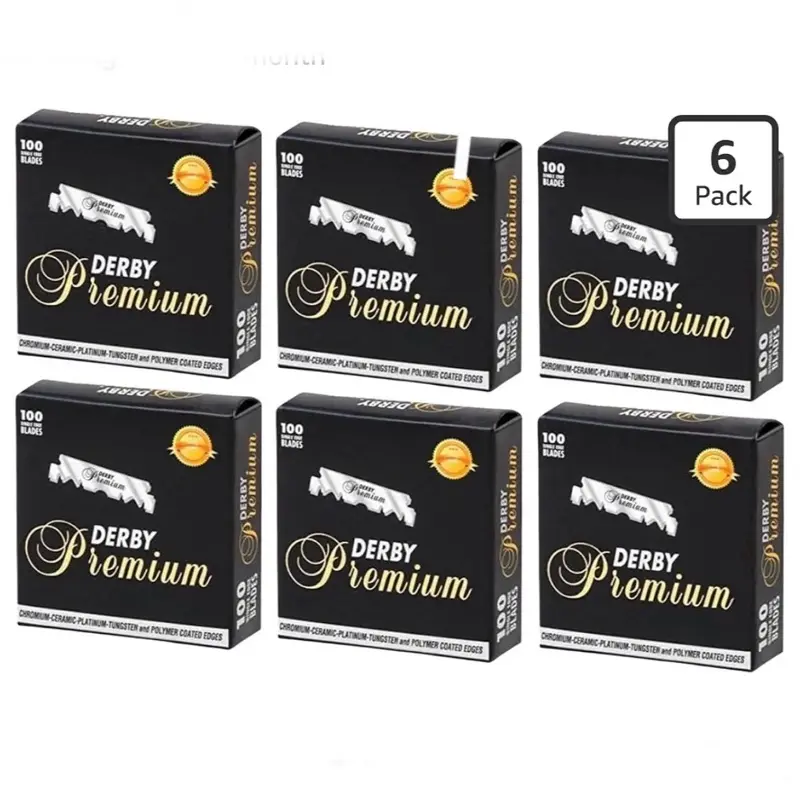 600 "Derby Premium" Single-Edge Razor Blades for Barber Straight Razors
