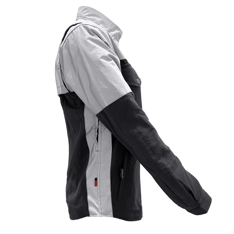 Flannel Reflective Shirt "Alloy Eclipse" for Women - Black and Silver with Pads